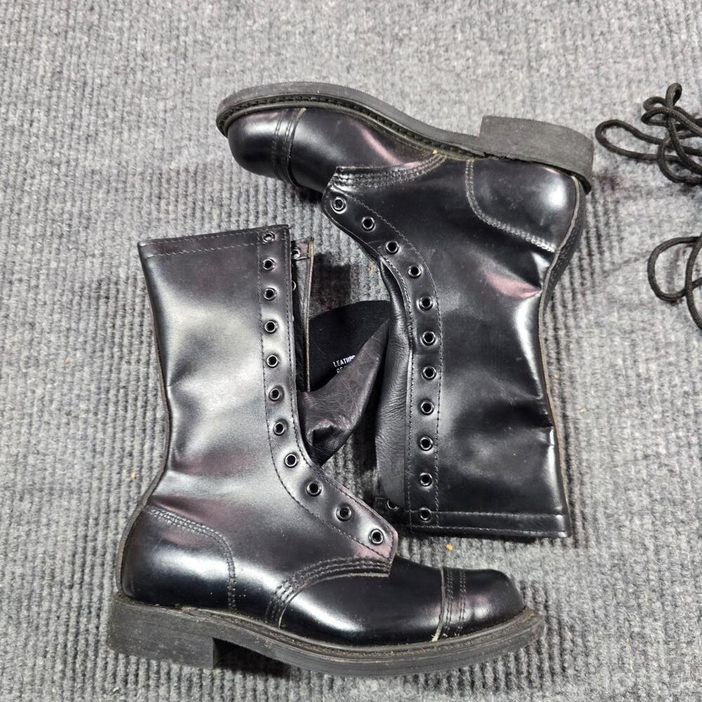 Carolina Boots Mens Size 2.5 D Black Leather Para-Trooper Jump Combat Cap Toe
